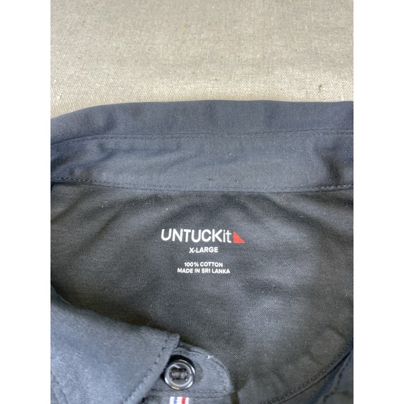 UnTuckit Men's Black Long Sleeve Cotton Polo Shirt XL‎ Preppy Dadcore Pullover - Picture 4 of 10